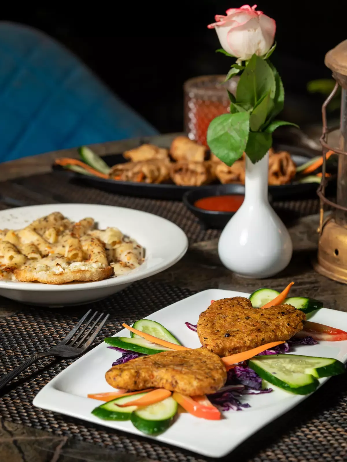 Kebab platter served at the rooftop restaurant
